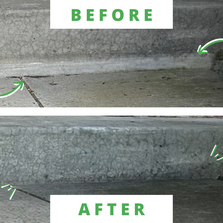 Before and After image of mudjacking project